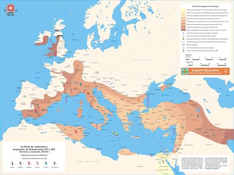 La plaga de Justiniano_mapa