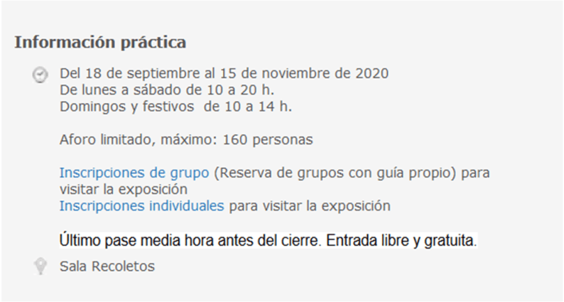 Información practica_Exposicion Delibes_Biblioteca Nacional